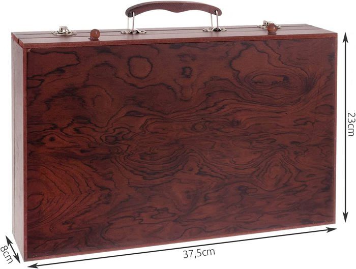 Mallette de dessin et peinture DALY Noyer 143 pièces Kit