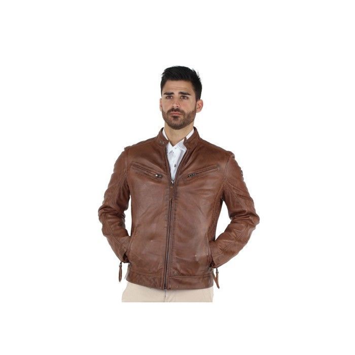 VESTE CUIR REDSKINS VINTAGE - BLOUSON MOTO TAILLE M, CUIR NOIR, TRÈS BON ÉTAT