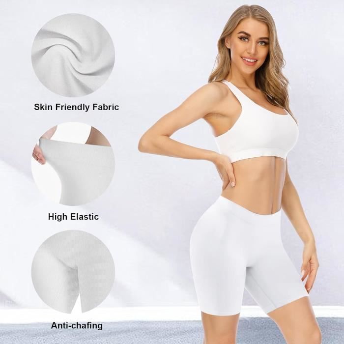 Culotte Cycliste Longue Taille Haute Femme Marque Noir d aniline Blanc Anti Frottement