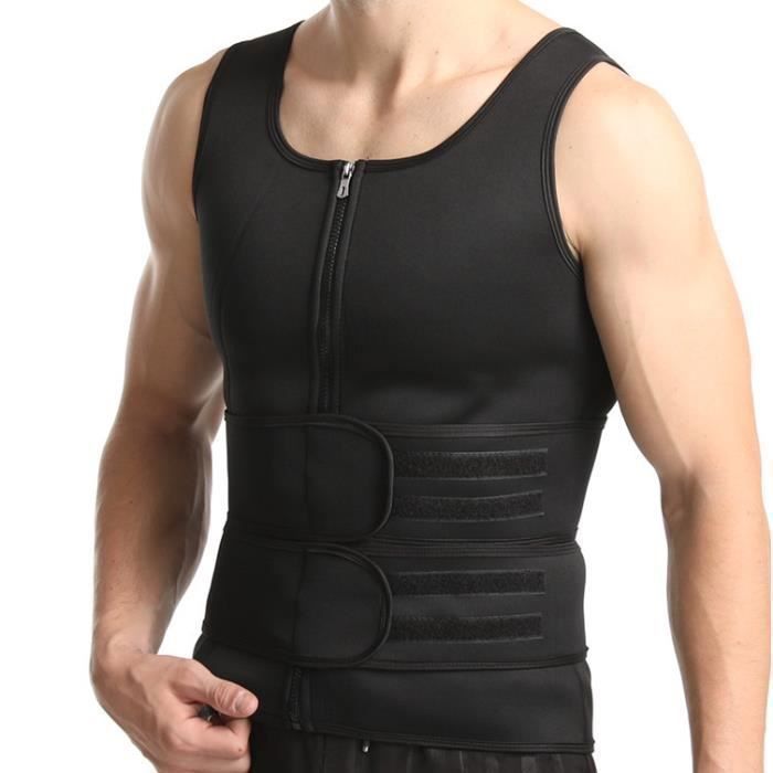 Gilet De Sudation Néoprène Homme - Débardeur Minceur Abdominal - Effet Sauna Pour Sport - Taille Ajustable