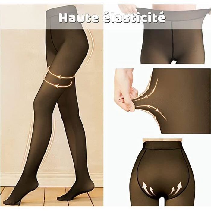 Legging Thermique Femme Taille Haute – Collant Polaire Chaud Hiver, Legging Fitness Yoga Noël, Couleur Unie Doux Et Confortable