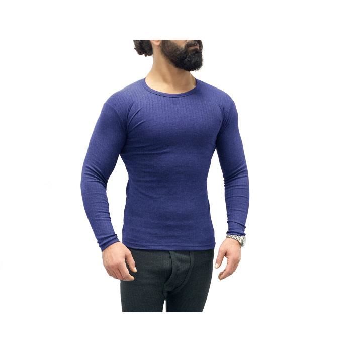 T-shirt thermique chaud à manches longues homme - Garcia Pescara - Bleu -  Respirant - Sports d'hiver Bleu - Cdiscount Sport