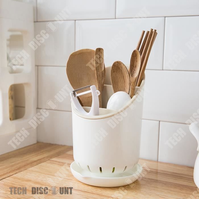 Porte-Ustensiles De Cuisine En Céramique Pot À Ustensiles Moderne Avec Manche En Bois