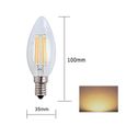 12X E14 Forme Bougie LED 4W Filament Ampoule LED Lampe Blanc Chaud 2700k Lampe 400LM Non Dimmable AC220-240V-2