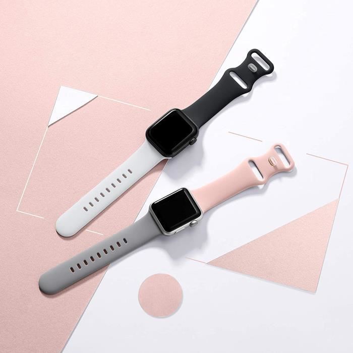 42 44 45mm M L Sable rose Bracelet En Silicone Pour Apple