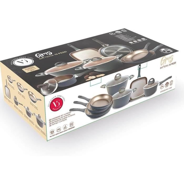 Set de 3 casseroles en aluminium rouge - compatible induction Menastyl