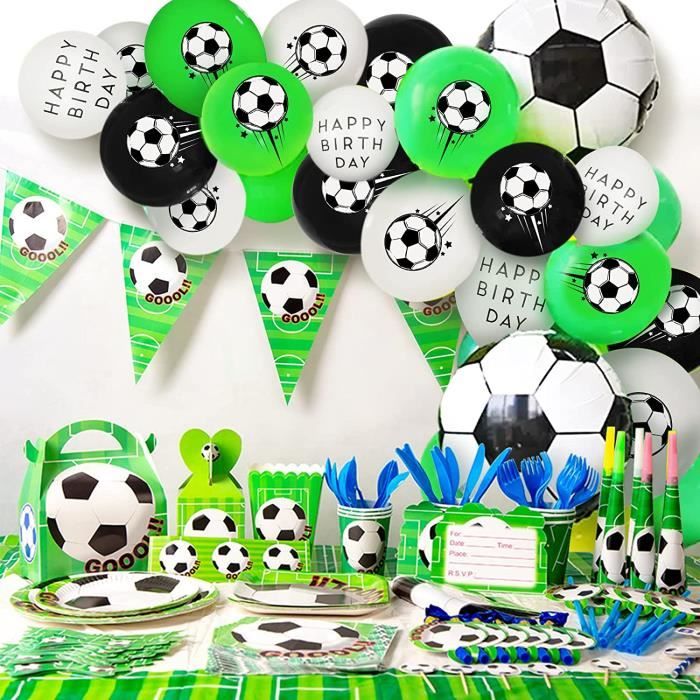 Décoration D'anniversaire de 1 Ans pour Anniversaire Garçon D'enfant,  Football Ballons Gonflables Avec Chiffre 1 Vert, Ballons de Football en