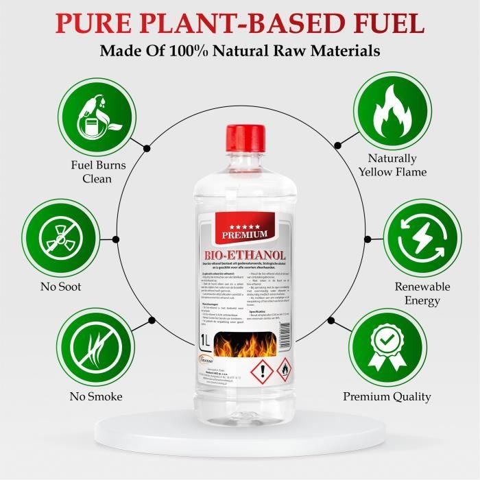 Vente de bioethanol sans odeur pour cheminée bio - Pur-Ethanol