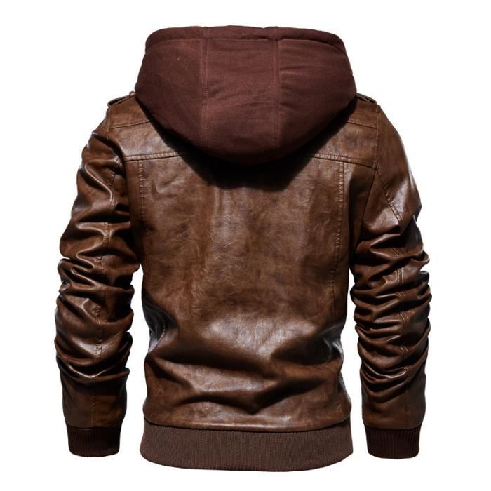 Veste Homme Hiver Chaud Polaire Veste Cuir Noir Blousons Capuche Hiver Veste  Doublé Et Épaisse Grande Taille Blouson Motard - Café Café - Cdiscount  Prêt-à-Porter