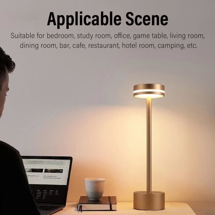 Sonew Lampe de bureau LED Pliable Portable USB Lampe de table rechargeable  2 modes Dimmable pour chambre à coucher, Lampe de table, Lampe de table LED  
