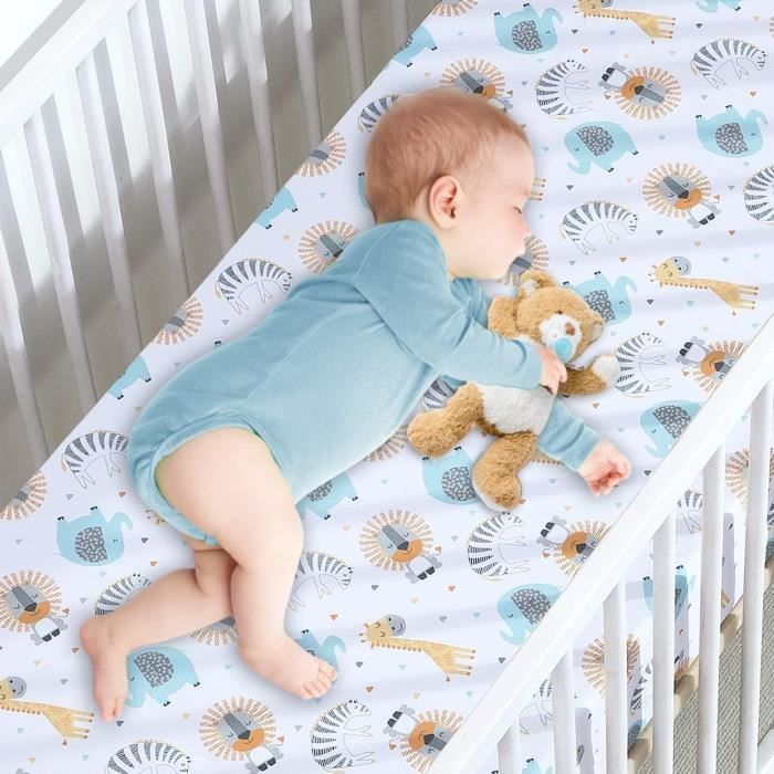 Lot De 2 Draps Housses Pour Bebe 60 X 120 Cm En Microfibre Douce Pour Lit De Bebe Animal H877 Cdiscount Puericulture Eveil bebe