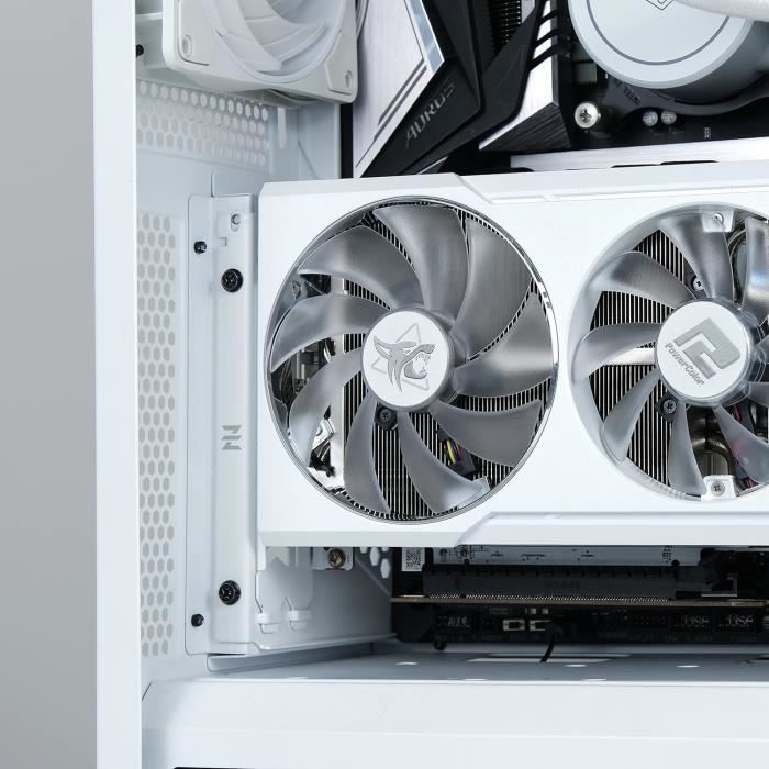 Support Pour Carte Graphique GPU - En Alliage Aluminium Magnésium, Hauteur Réglable 74-120 Mm, Blanc, Avec Aimants