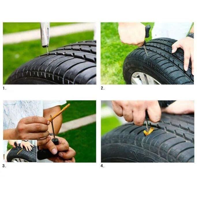 Kit de réparation de pneus sous vide, ensemble d'outils de réparation de  pneus en caoutchouc sans chambre à air pour moto - Cdiscount Auto