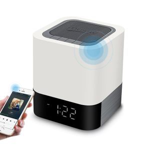 Lampe de Chevet Tactile Enceinte Lumineuse Multicolore Rechargeable