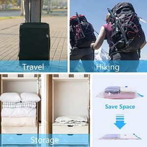 Sac Sous Vide Vêtements 7 Pièces Avec Pompe Électrique - Lot Jumbo, Grands, Moyens, Petits Pour Couettes, Vêtements, Voyages