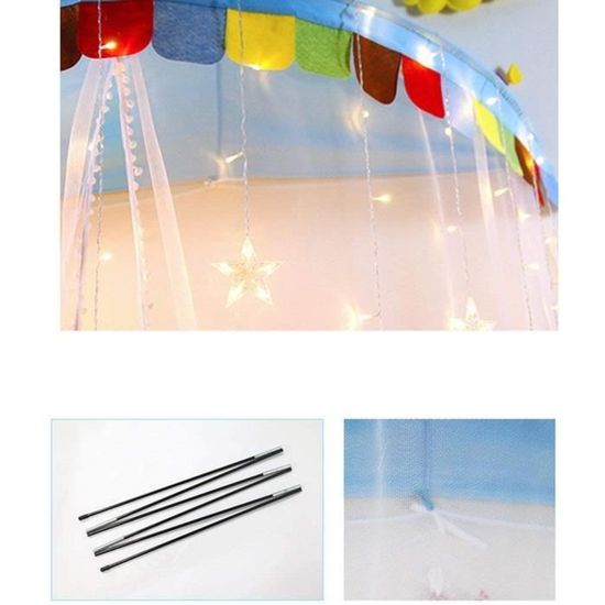 Demi-lune 47 × 23 × 23 Inzopo Ciel de lit Princesse Tente de jeu avec rideau de gaze pour bébé et enfant Tente de jeu Moustiquaire 