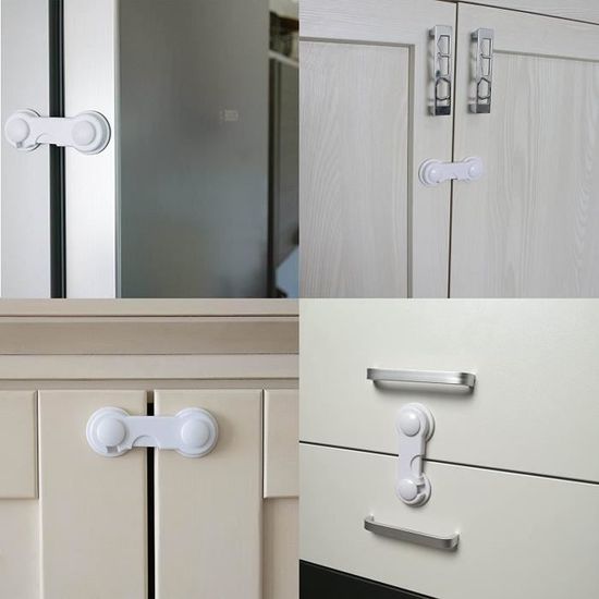 12 Pièces Bloque-porte Bébé Transparent - Sécurité Tiroirs/armoires - Sans Perçage