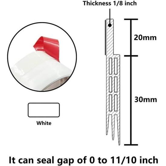 Bas De Porte Isolant 92 Cm - Joint D'étanchéité Anti-courant D'air, Bruit, Poussière - Noir