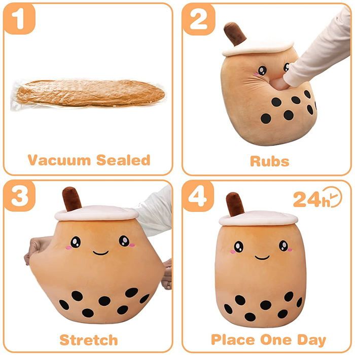 Oreiller Peluche Snack Bag Avec 8 Jouets Amovibles – Cerise, Cochon, Dinosaure – Cadeau Pour Filles Et Garçons (45 X 35 Cm)