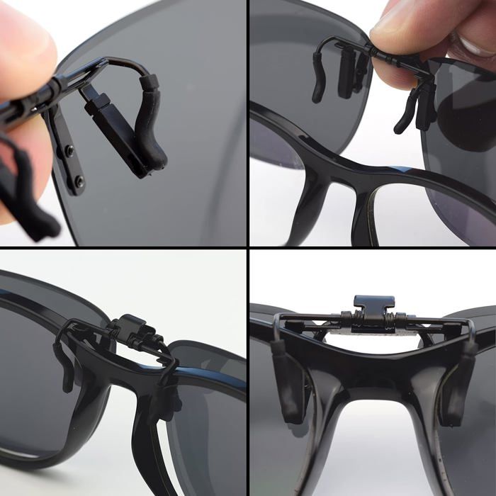 Clip Solaire Polarisé CREYESTAL - Surlunettes Relevables Ultra Légères (<10g) - Protection UV400, Certifié CE