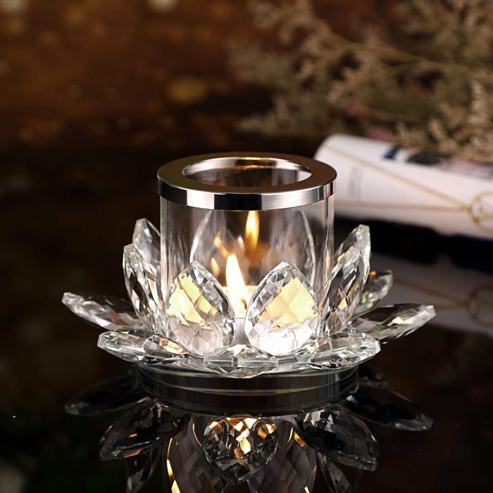 Bougeoir en métal cristal pour la maison, le salon, la chambre à coucher, la décoration de la lampe de salle à manger de luxe