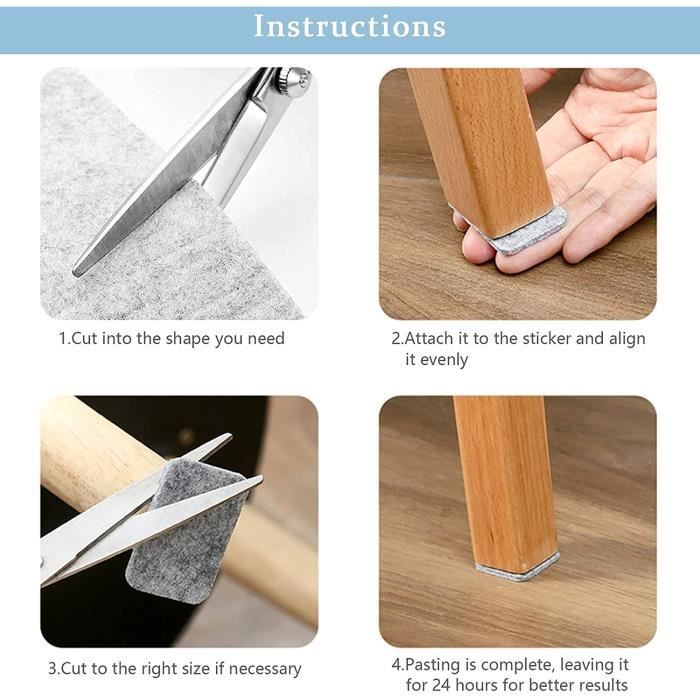 Lot De 256 Patins En Feutre Pour Meubles – Autocollants