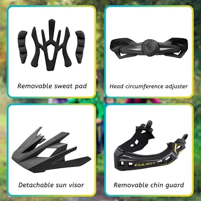 Eastinear-Casque de vélo léger de haute qualité pour enfant, protection complète du visage parfaite pour le rmatérielle et la planche à roulettes, protège la tête  18