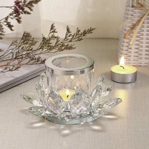 Paire De Bougeoirs 2 Branches En Cristal – 17 Cm De Haut, Style Art Déco