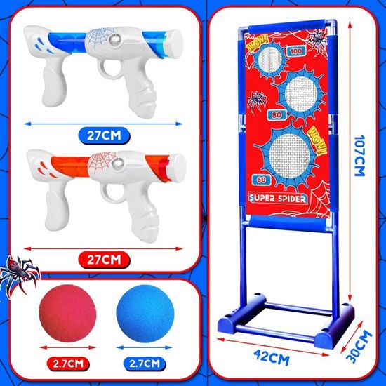Set 2 Pistoles Cible Pistolet Boule Mousse DigHealth - Set 2 Pistols Cible Jeu Intérieur/extérieur Jeu Famille Boules Mousse Sécuritaires