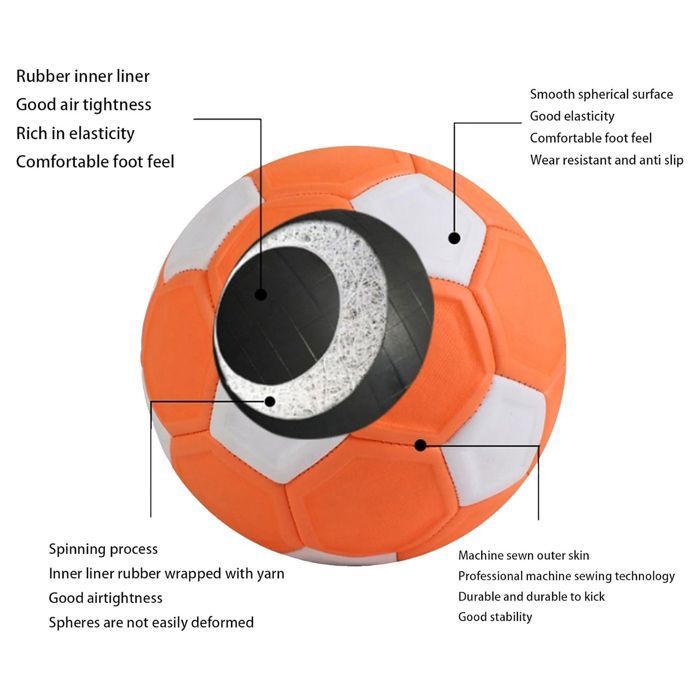 Ballon De Football Courbe – Caoutchouc EVA, Taille 5 (20 Cm) – Effet Incurvé Pour Tirs Courbés – Enfants Et Débutants