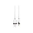 MUVIT TAB Cable plat charge & synchro 2.4A USB/Lightning - 2m - Blanc-0