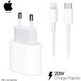Chargeur 20W pour Apple iPhone + cable USB-C vers Lightning 1m TOYS&CO®-0