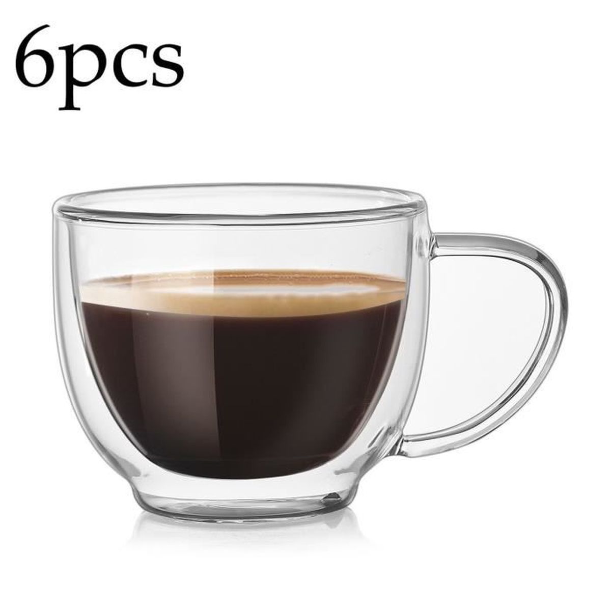 Verre Expresso Double Paroi 6pcs Tasse A Cafe En Verre Tasse A Expresso Tasse A The Double