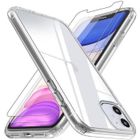 Coque Iphone 11 avec 2 verres trempés, Housse Bumper Etui en Transparent Rigide, Protection Antichoc, Crystal Clear AURSTORE