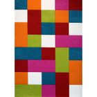 DEZENCO Tapis salon CARREAUX Multicolore 60x110 OEKO TEX® en polypropylène doux et soyeux