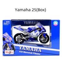 Boite Yamaha 25 - Moto De Course Miniature Yamaha Sport Gp À L'échelle 1:18, Modèle Réduit En Alliage Moulé S
