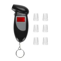 Éthylotest Électronique Testeur d'alcool Haleine 5 Embouts Buccal LCD Numérique Rétro-éclairage Porte-clés Haute Sensibilité  