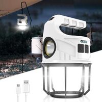 Lanterne Camping LED,USB Rechargeable LED Camping Lantern,Eclairage 7 Modes,Avec une Batterie de Grande Capacité et Crochet