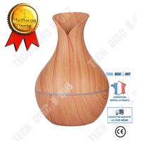 TD® Diffuseur d'arôme Petit vase à grain de bois Lampe colorée USB Humidificateur de bureau Vase à grain de bois profond