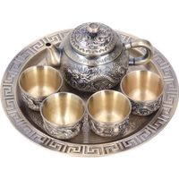 TMISHION service à café turc Théière Vintage en métal exquis motif en relief luxueux service à thé marocain avec assiette de