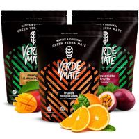 Yerba Mate 1,5 kg Kit Verde Mate Mango + Orange + Maracuya Non Fumé 3 x 500g