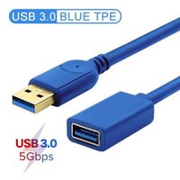 QI02283-Câble d'extension USB 3.0 mâle femelle. 1-2-3 m. rallonge pour cordon à grande vitesse. pour synchronisation des données.