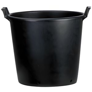 JARDINIÈRE - BAC A FLEUR Pot rond plastique 50 L - avec poignées - Noir - R