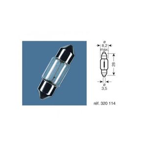 LOT 5 LAMPE NAVETTE 8X28 mm 12V 12 Volts 3W culot SV7-8 AMPOULE 