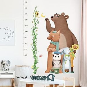 Gamloious Bricolage PVC Cartoon Hauteur échelle Toise Mesure Stickers muraux Amovibles pour Nursery Enfants Chambre Accueil Décor Decal Art H1 