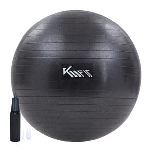 BALLON SUISSE-GYM BALL KM-Fit Balle de Gymnastique | 75cm | Balle d'entraînement avec Pompe à air | Balle pour Fitness, Yoga, Gymnastique | Noir