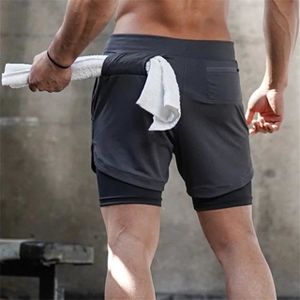 SHORT DE SPORT Short,Short de Fitness à Double pont pour Homme, jogging à poches intégrées, court de musculation, gym - Black Gray
