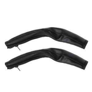 Housse de Poignée de Poussette Siming Accoudoir Couvre Poignée en Cuir Artificiel Noir Couverture Cuir Landau Antipoussière avec Fermeture Éclair 