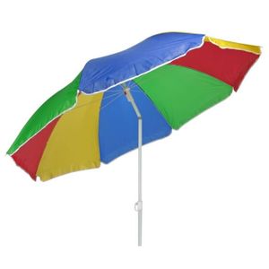 PARASOL Parasol de plage 150 cm Multicolore - VIDAXL - Mât droit - Rond - Nylon 170T - Pliant