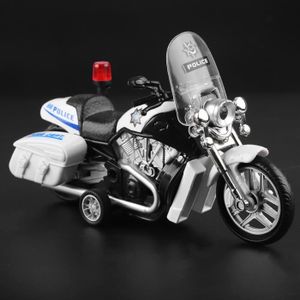 JOUET À TIRER Vvikizy Jouet de moto à tirer Mini jouet à tirer en alliage pour enfants, modèle de voiture de Police de moto de jeux jouet